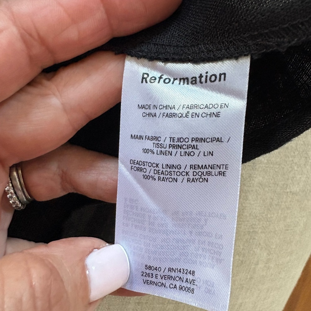 Ref linen cap sleeve dress, a sustainable short dress from Reformation Size 4 - Picture 4 of 5
